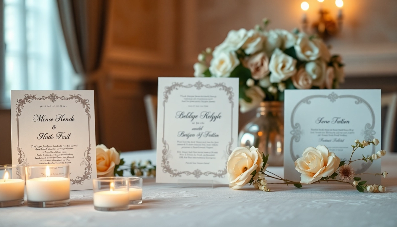 Create charming wedding invitations with floral designs and elegant accents for your special celebrations.