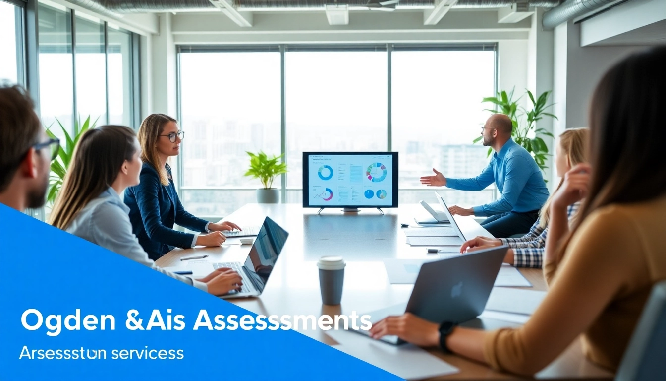 Engaging team assessment of Ogden Risk Assessment Services in a bright office setting.