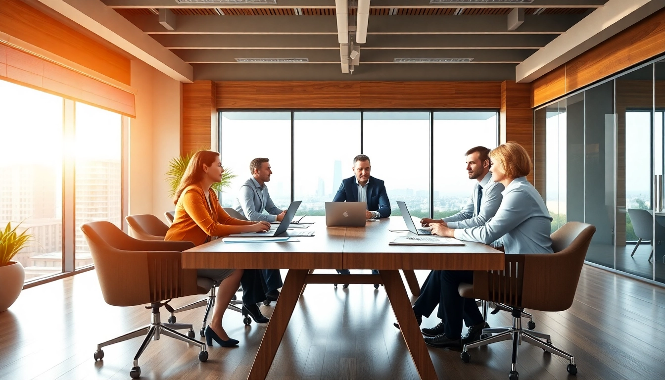 Consulting session on société de gestion de patrimoine familial held in a modern office.