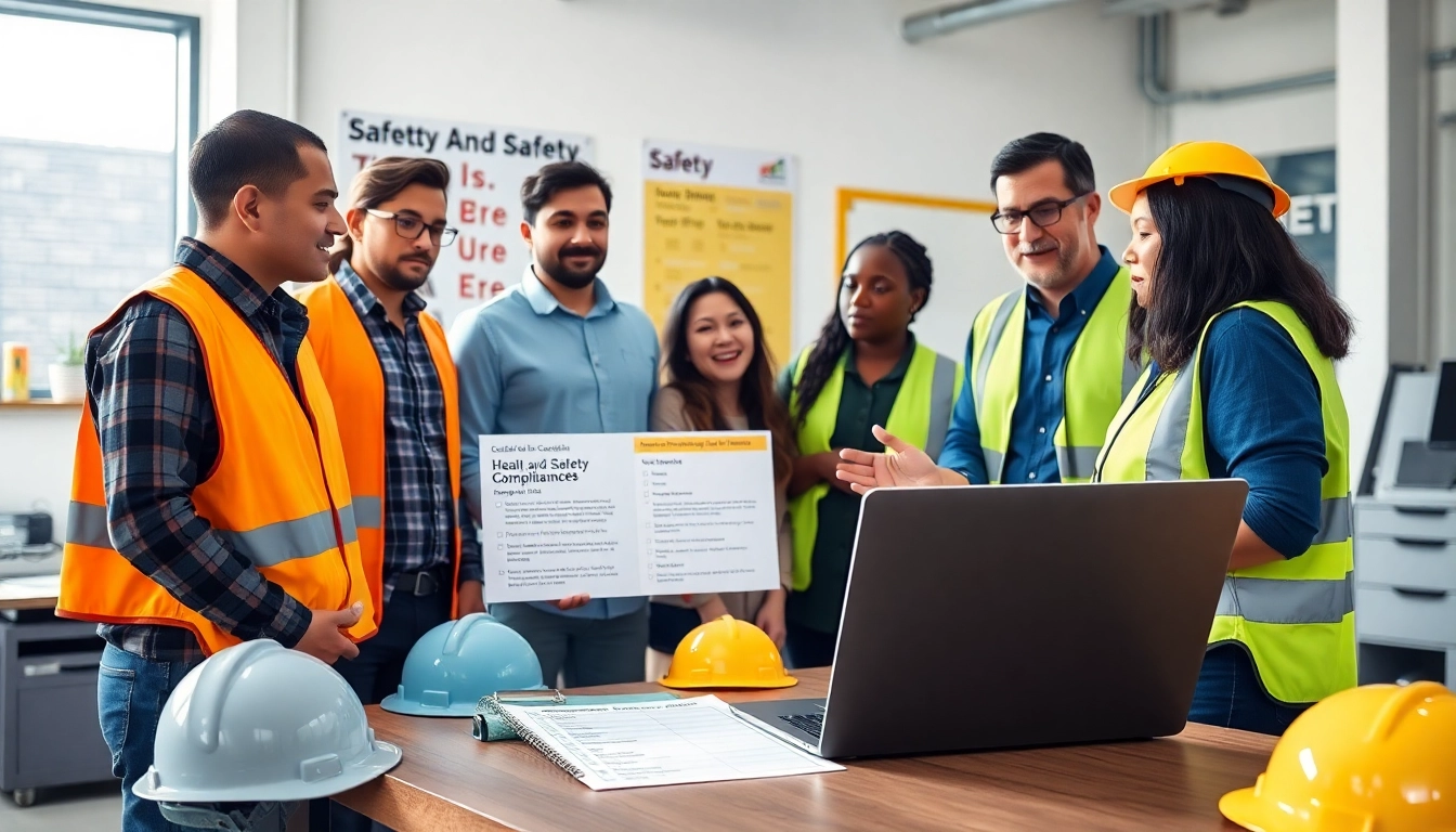 Demonstration of Health and Safety Compliance in a workplace training session with employees.