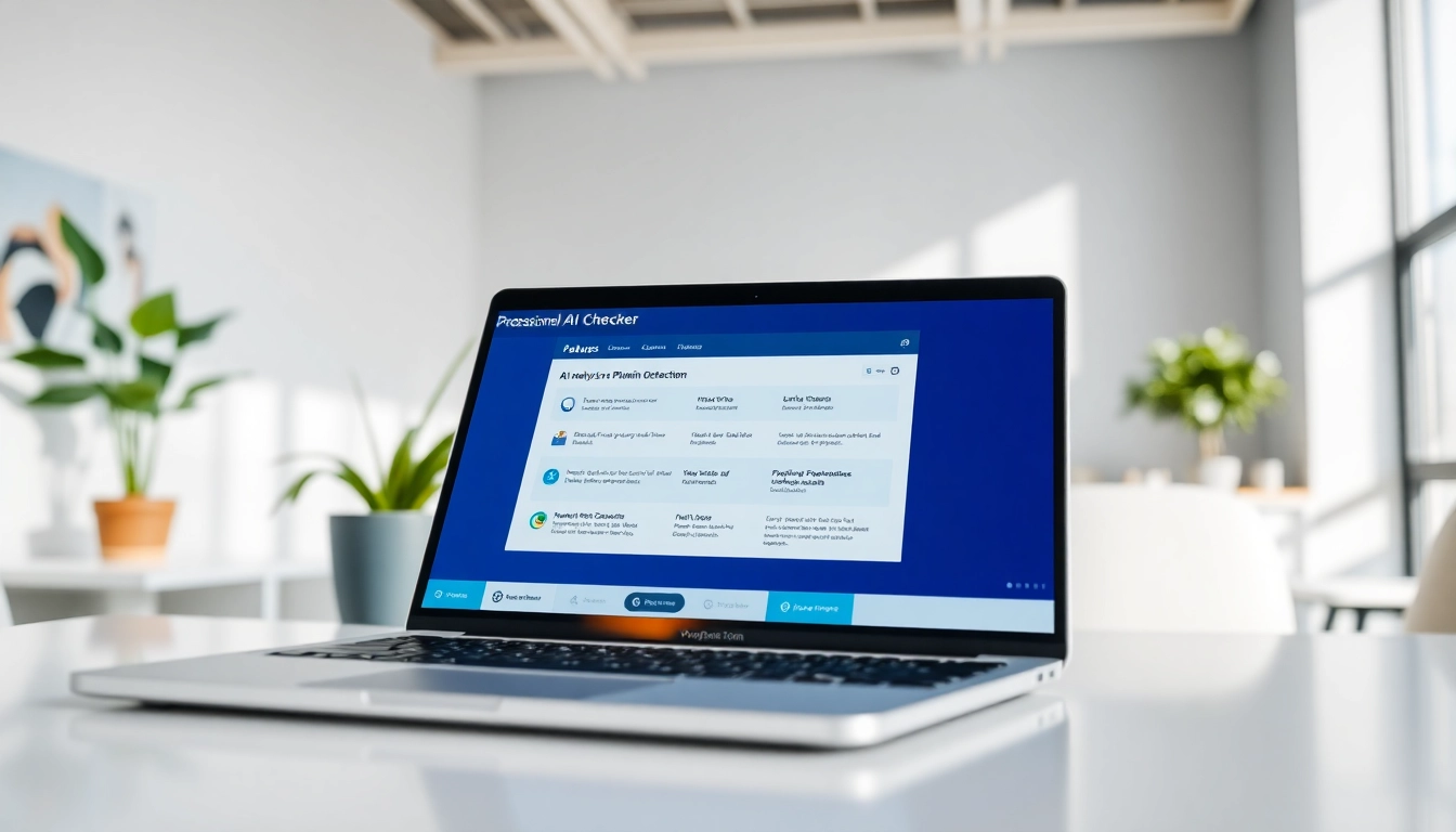 Check text with the ai checker tool for accuracy and quality in a modern office.