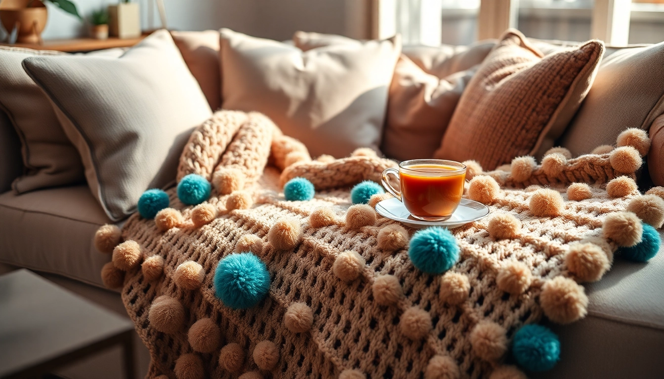 Experience the warmth of a Moroccan pom pom blanket at https://labboho.com/collections/pompom-blanket, showcasing its unique textures and colors.