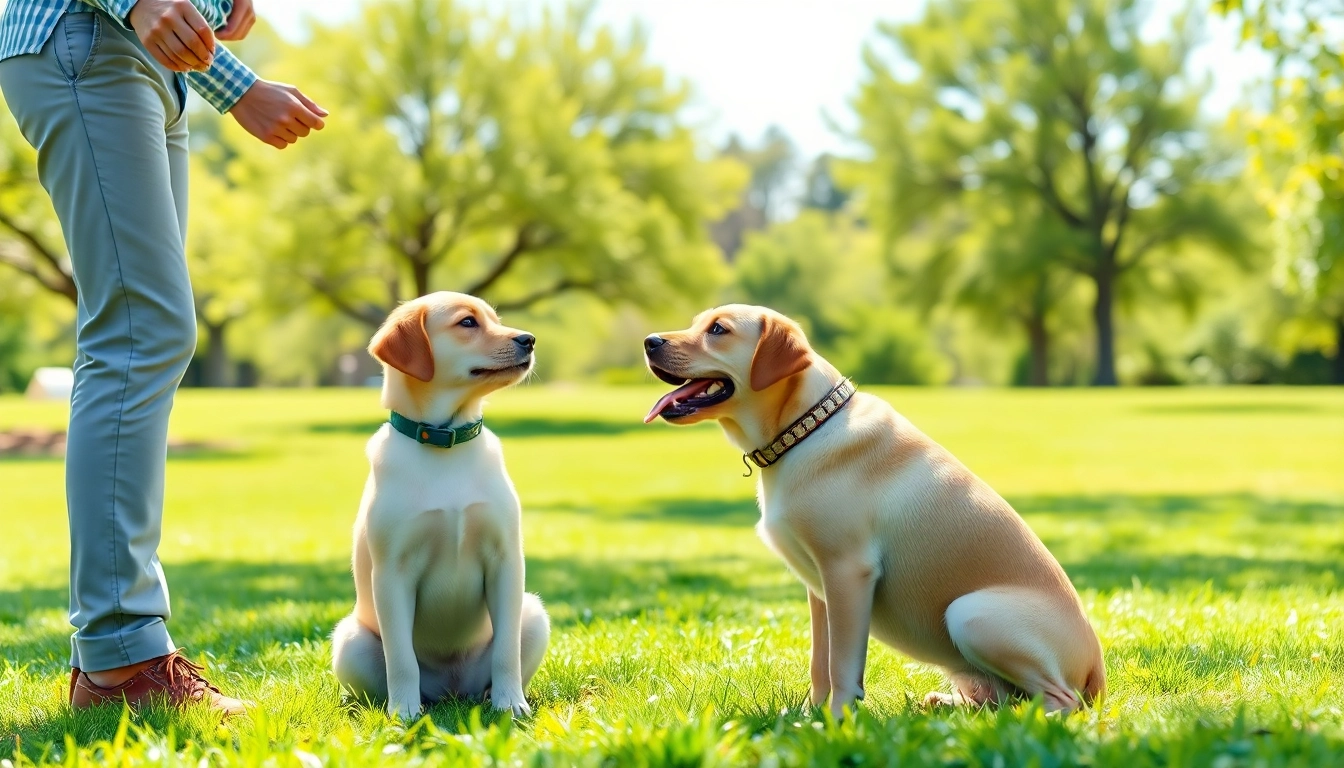 Engaging dog training session showcasing Dog Training Irvine with a professional trainer and an attentive puppy.