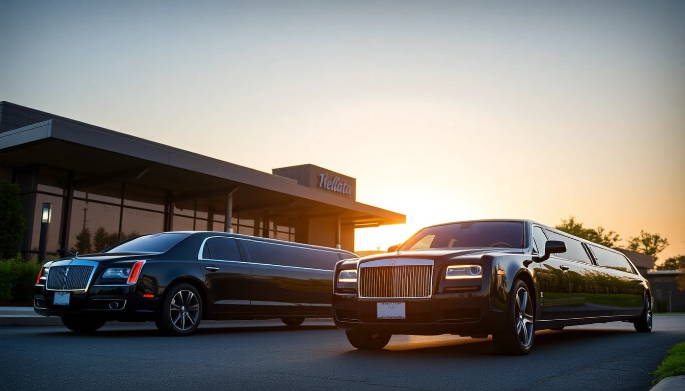 Experience premium car service Atlanta with luxury limousines parked ready for your journey.