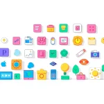 Explore creative icons featuring colorful designs and themes in a vibrant arrangement.