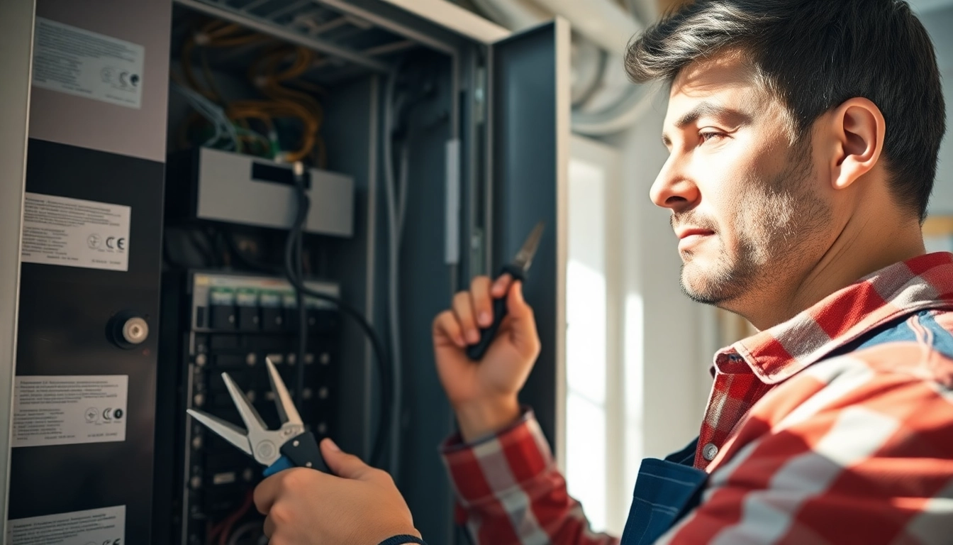 Inspecting an Electrical Panel Clearwater with expert tools, showcasing a professional service.