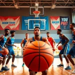 Experience the best basketball training programs with dedicated players honing their skills in a vibrant gym.