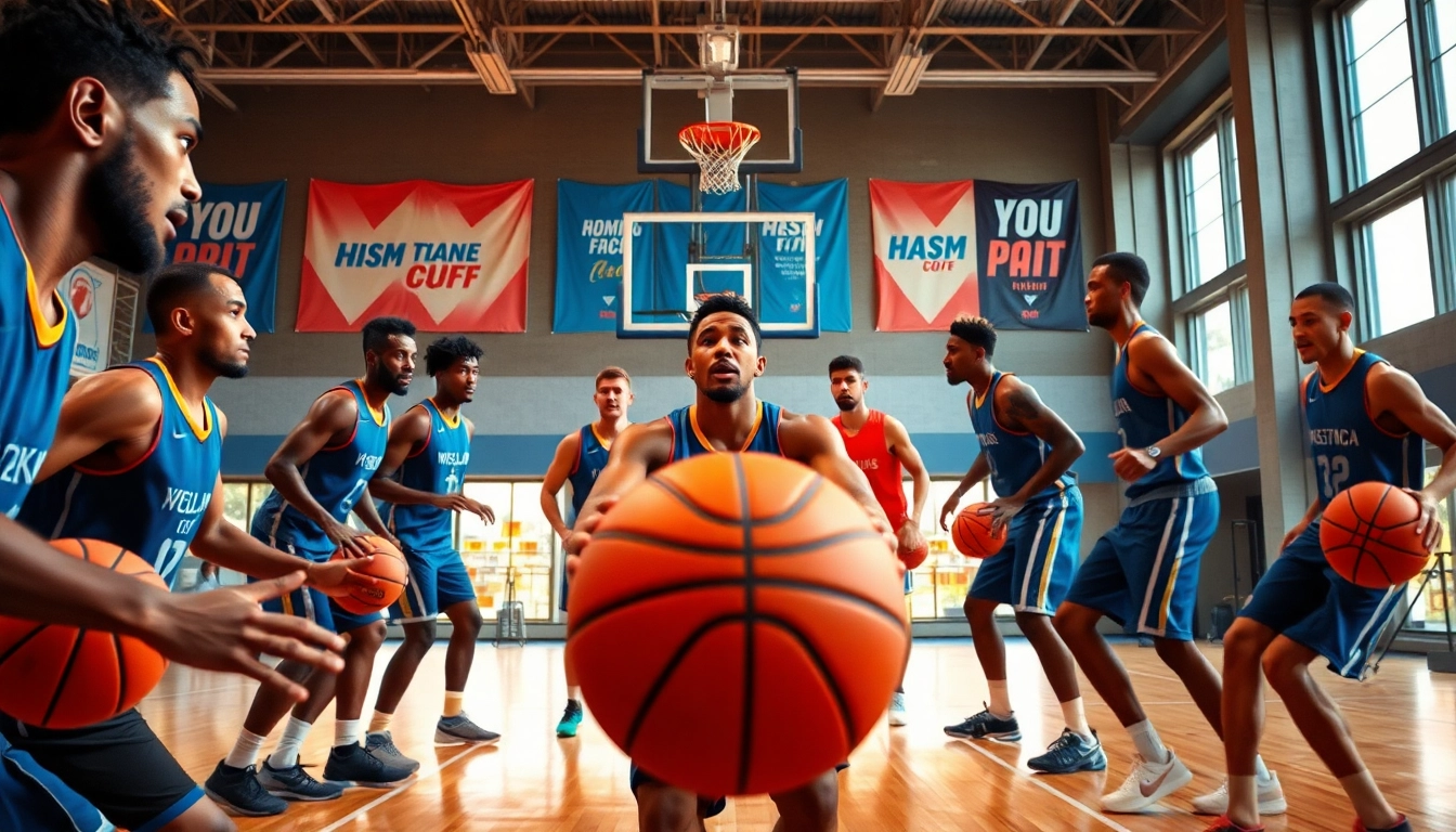 Experience the best basketball training programs with dedicated players honing their skills in a vibrant gym.