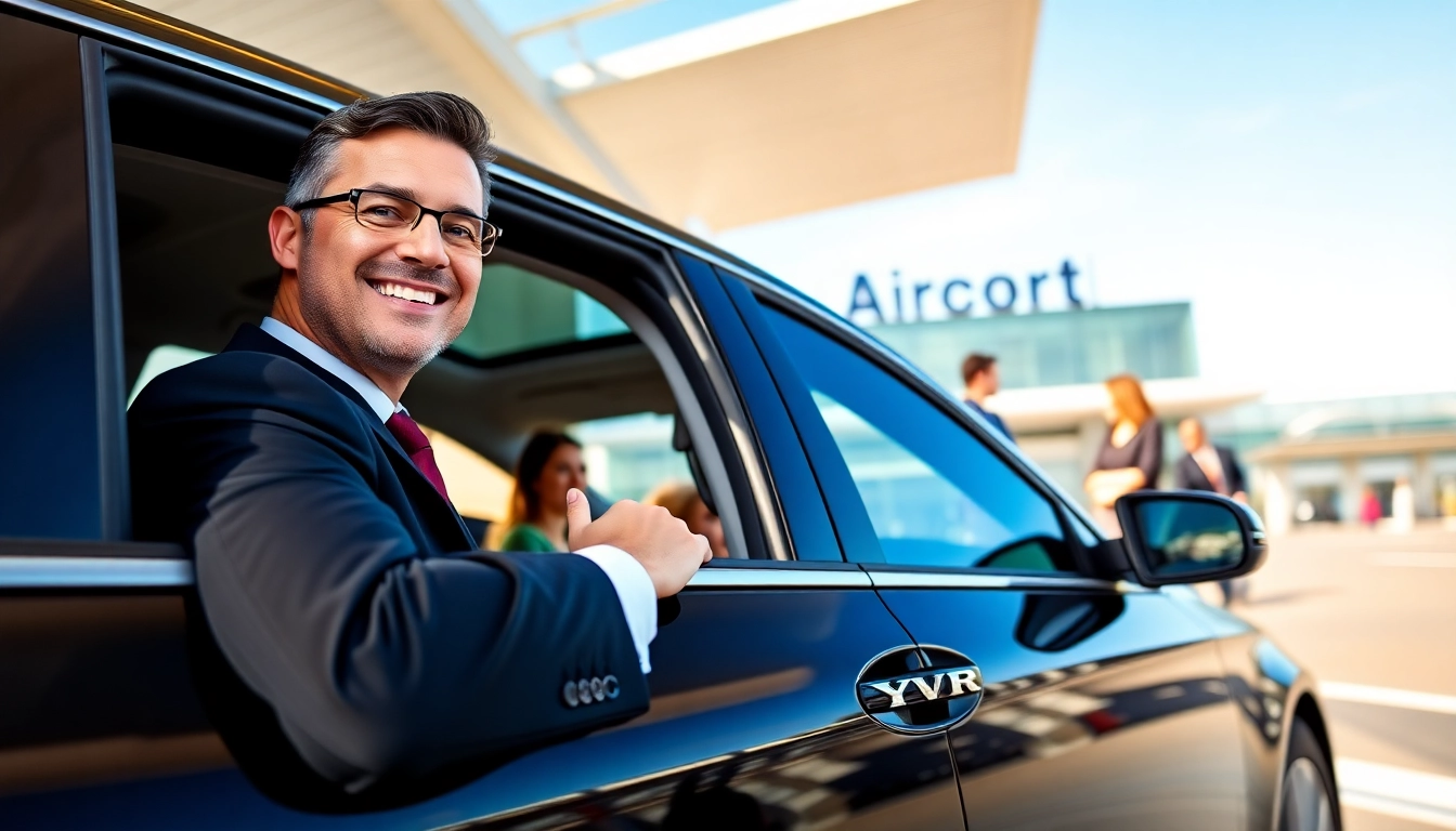 Vancouver airport car service offering seamless pickup from YVR in a luxurious black sedan.