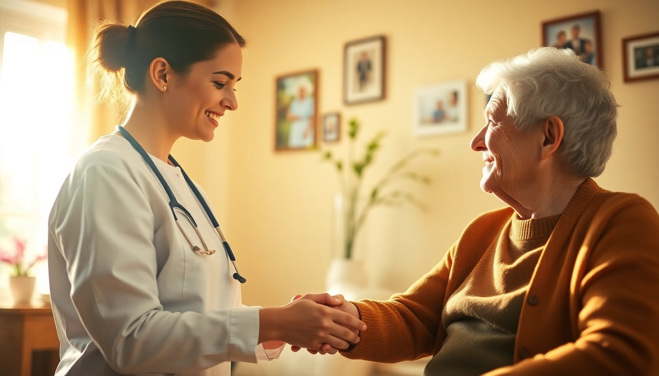 Caring interaction in in home care austin tx, showcasing compassion between caregiver and senior.