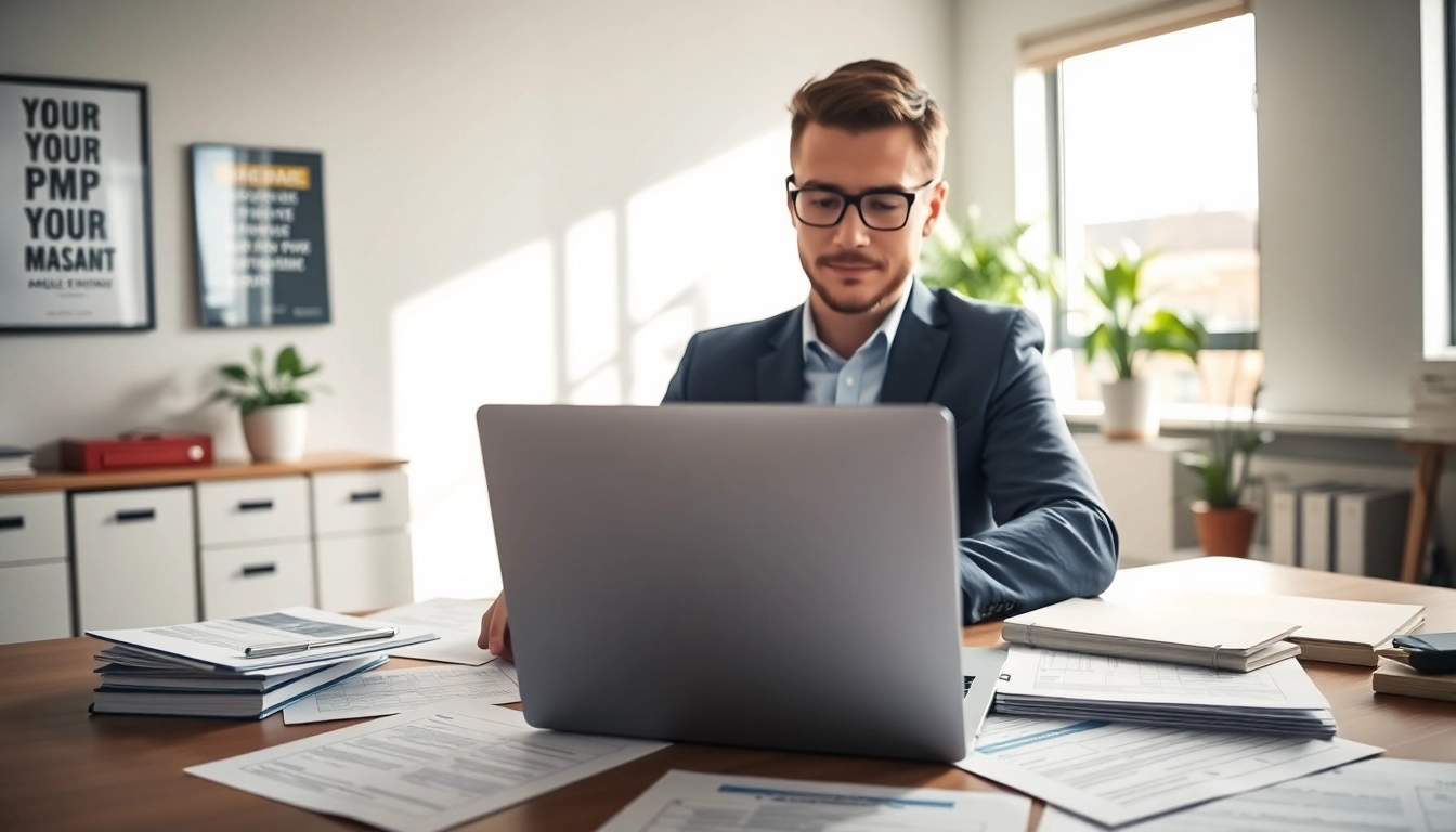 Key steps for filling PMP Application showcased by a focused professional at a modern workspace.