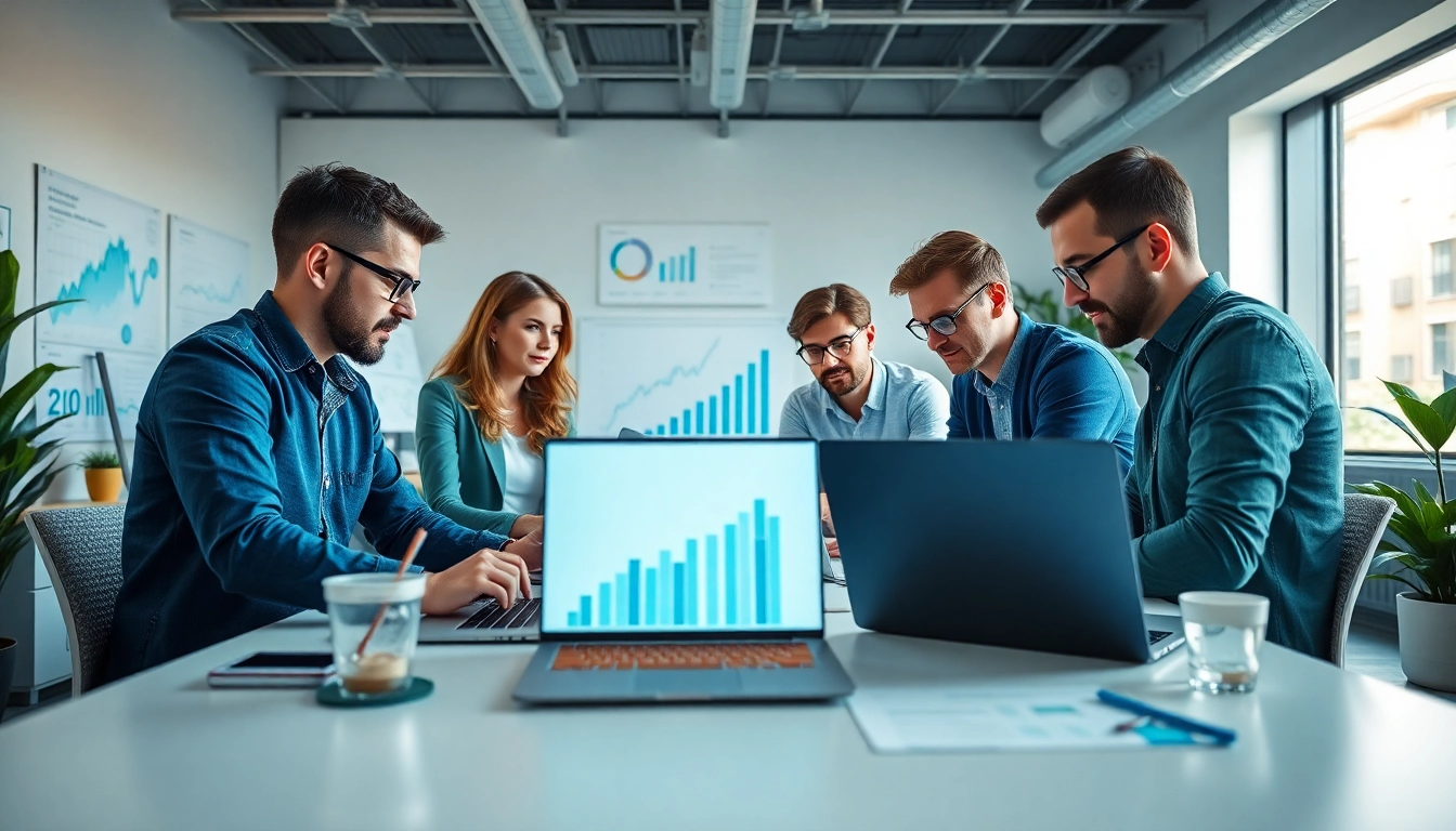 Optimizing your presence with SEO Agency Dublin professionals strategizing within a modern office.