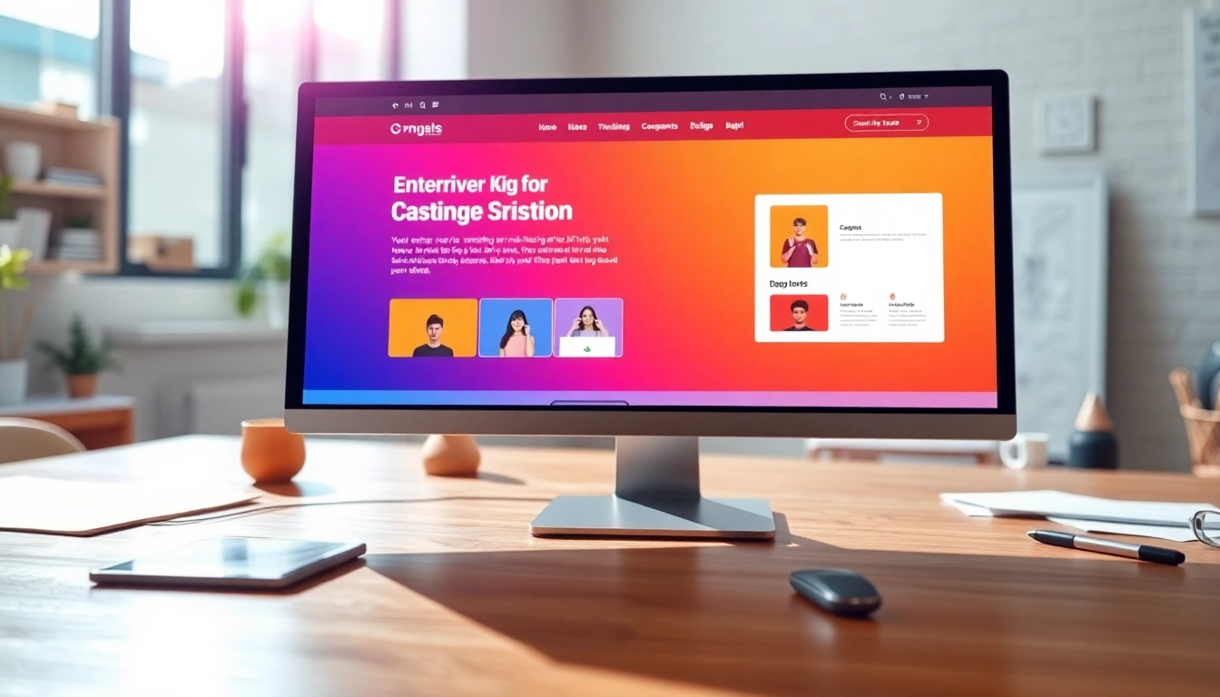 Showcasing creative website design elements in a professional workspace setup.