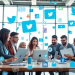 Engaging team collaboration for edmonton social media marketing in a modern workspace.