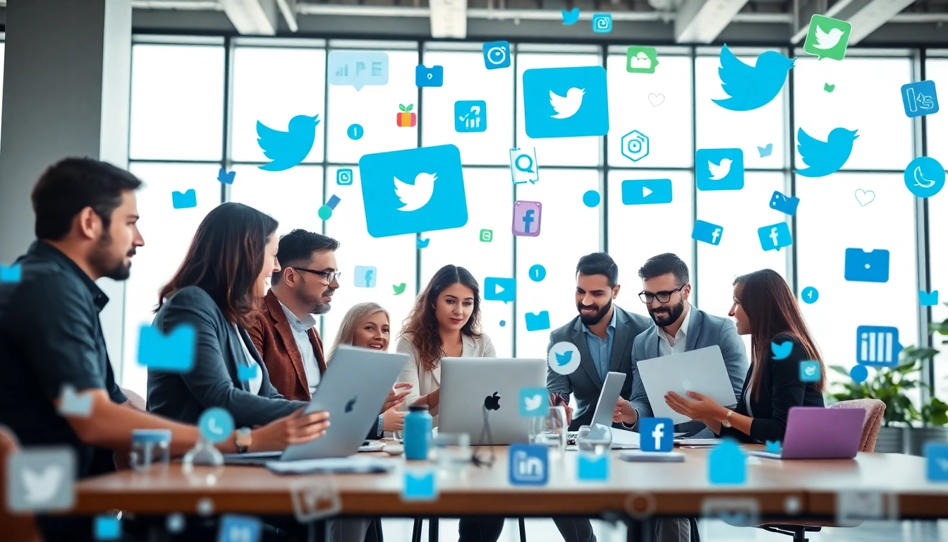 Engaging team collaboration for edmonton social media marketing in a modern workspace.