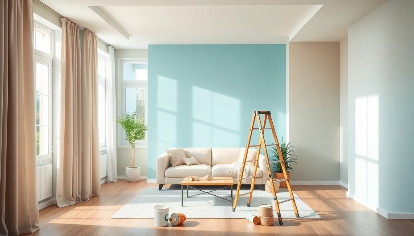 Enhance your space with residential painting in a brightly lit modern living room.