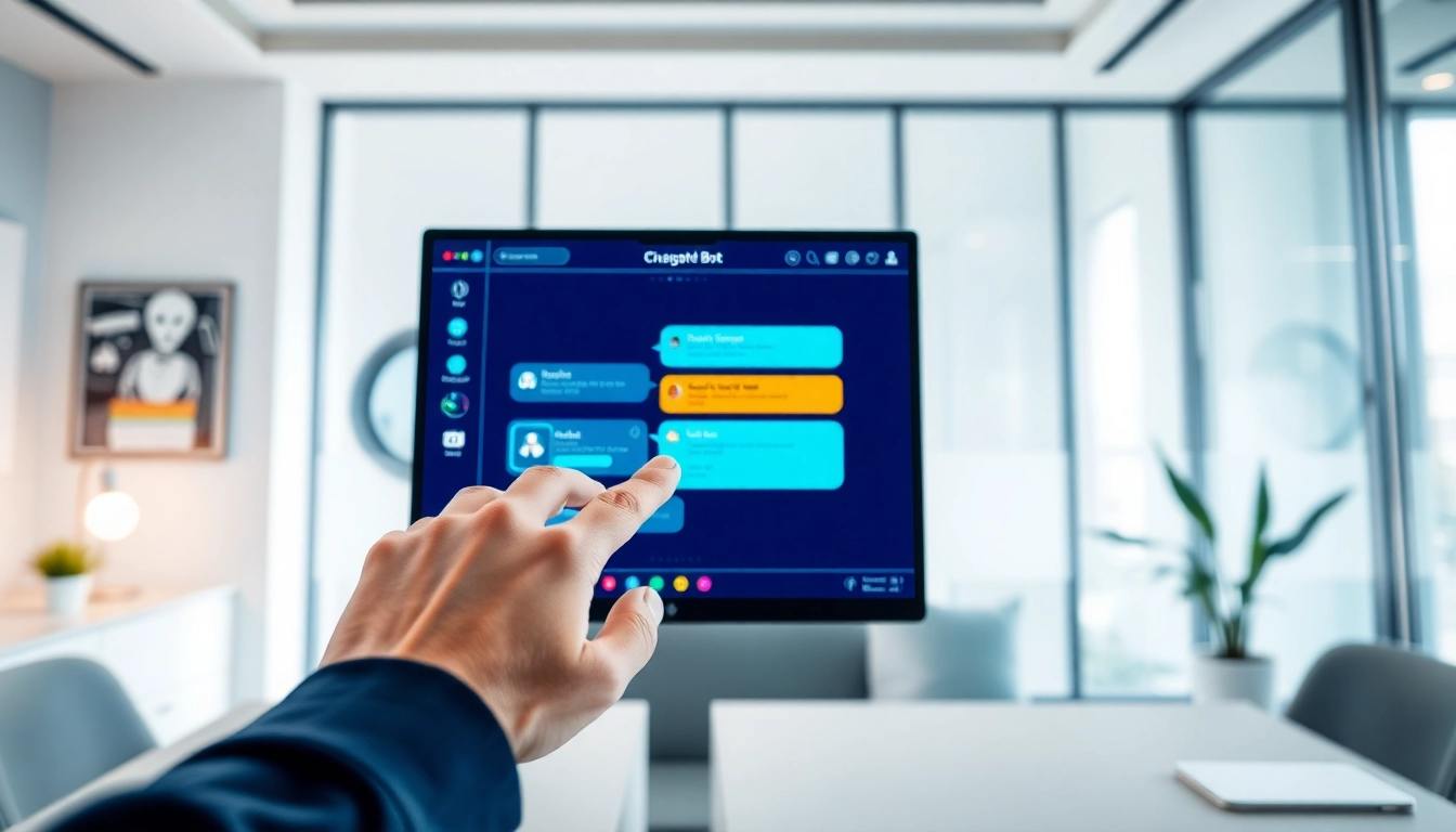 Engaging chatgpt bot for website interface shown on a modern screen, reflecting user interaction.