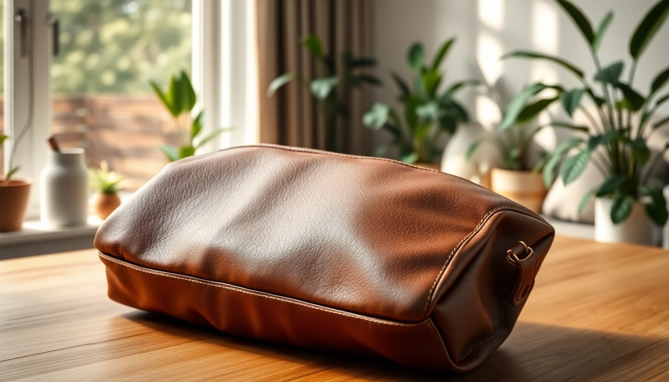A close-up view of a stylish Coffee leather bag highlighting its rich texture and detailed craftsmanship.