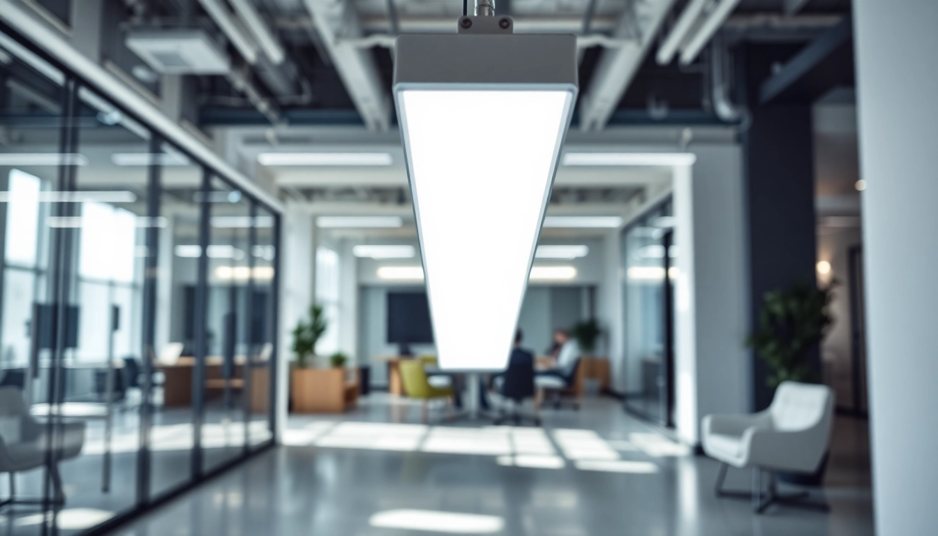LED Batten Light illuminating a modern office space with sleek design features.