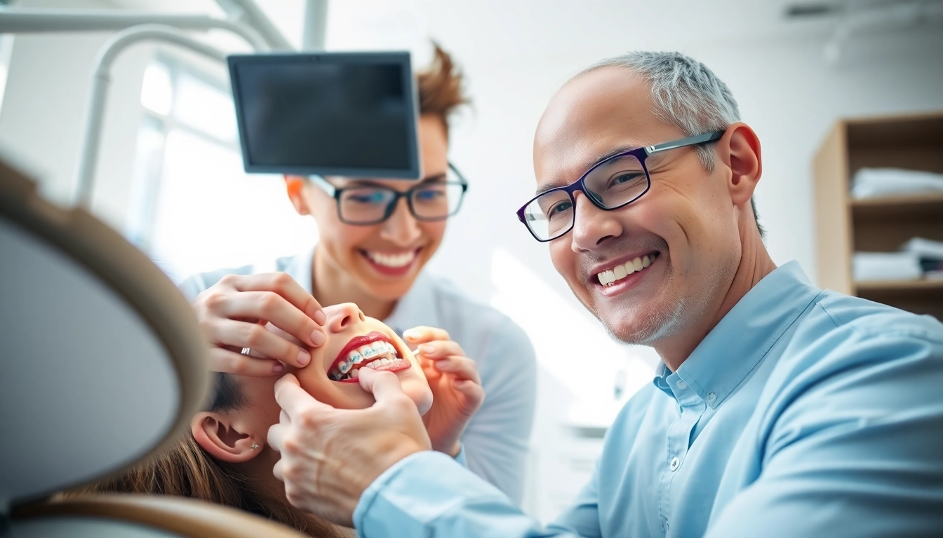 Expert care by a north Edmonton orthodontist assisting a patient adjustments with braces.