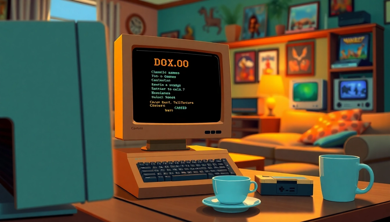 Engage with nostalgic memories by playing DOS games on a vintage computer setup.