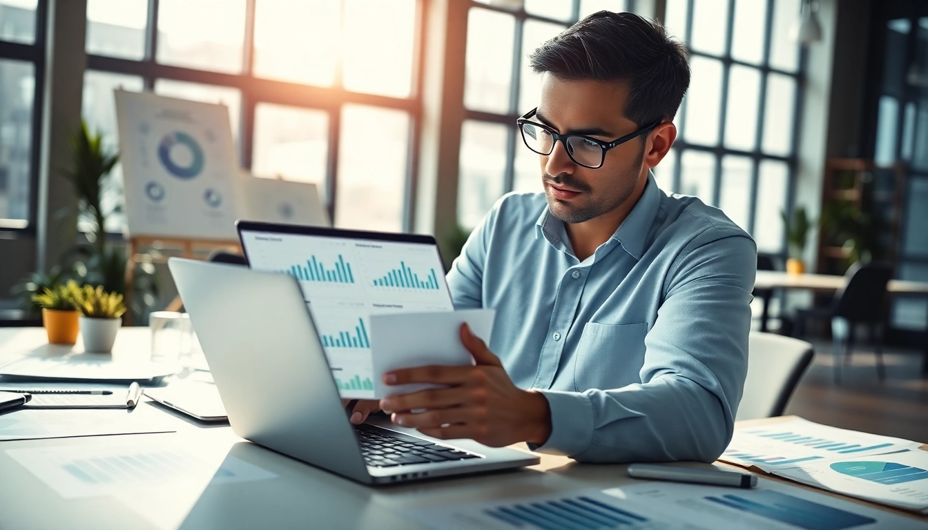 Analyze competitive intelligence data in a modern office setting with visual tools and charts.