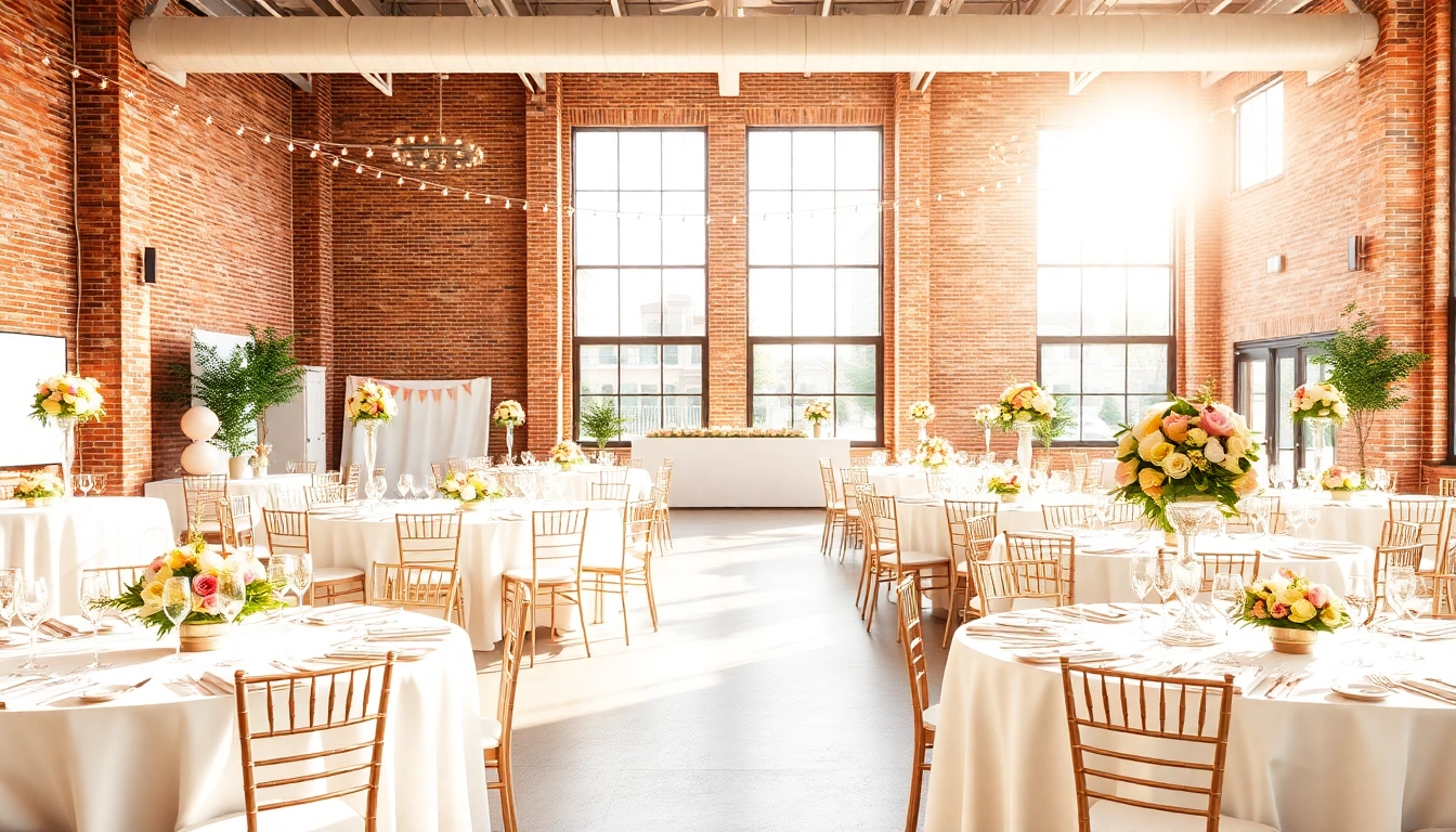 Stunning setup in a trenton event center for a wedding reception with vibrant decor.