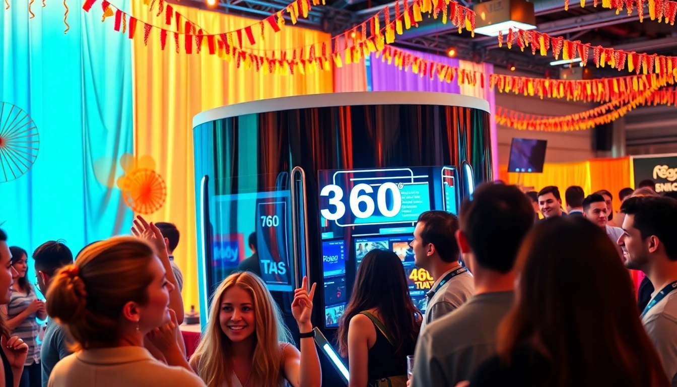 Guests enjoying a memorable experience at the 360 Booth featuring interactive technology.