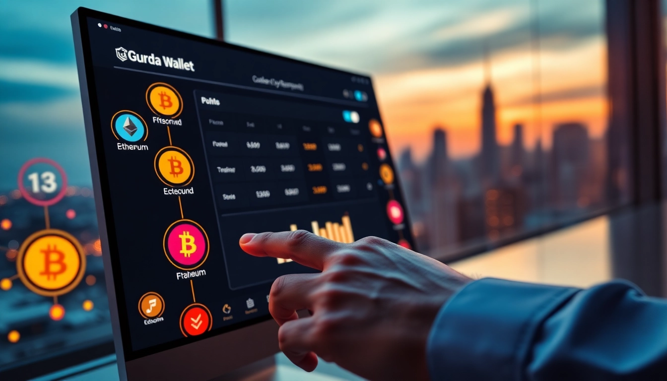 Showcasing the guarda wallet interface in a sleek digital setting, highlighting secure cryptocurrency management.