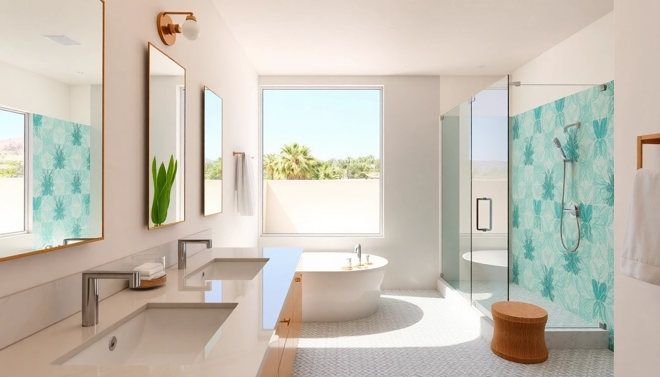 Transforming a stylish bathroom remodeling Palm Springs with modern fixtures and vibrant designs.