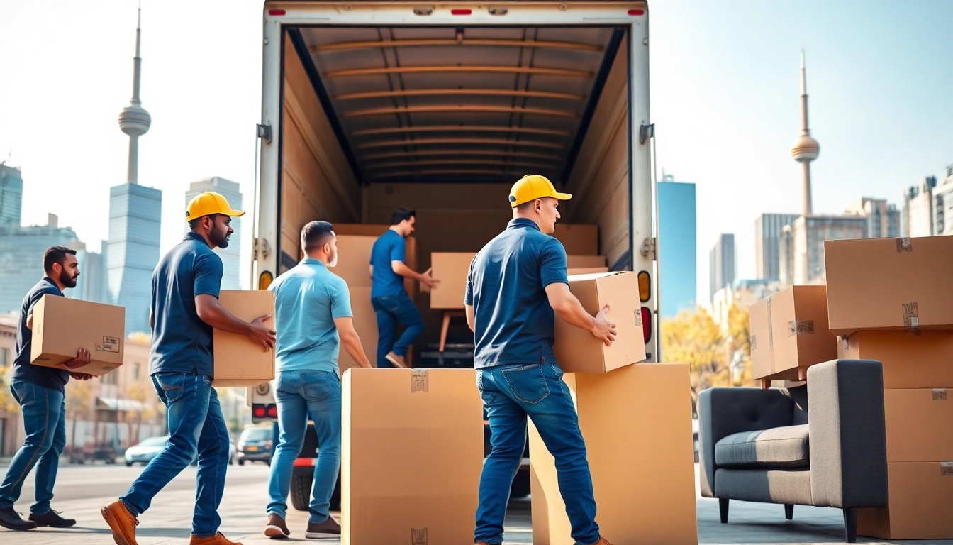 Movers working hard in Toronto, highlighting quality services from moving companies Toronto.