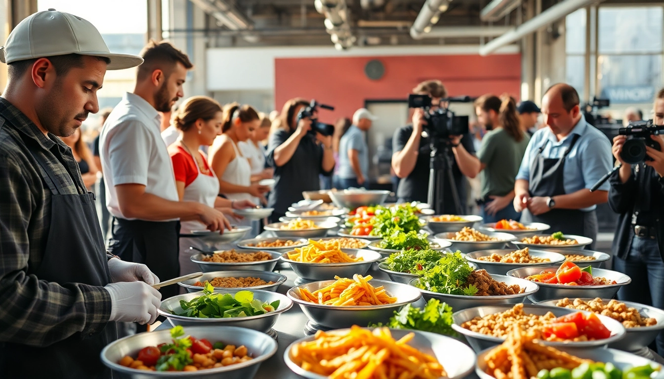Craft services for film sets Hamilton delivering gourmet meals on a lively film set.