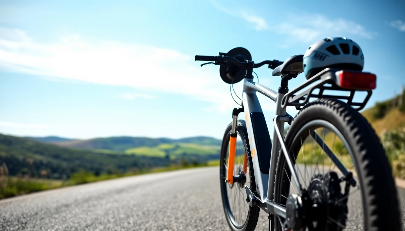 E Ride Pro SS 3.0 electric bike on a scenic road highlighting its sleek design and modern features.