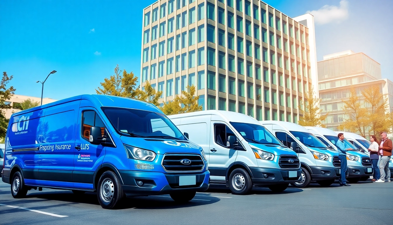Protect your business with secure Commercial auto insurance showcasing a professional fleet of delivery vans.
