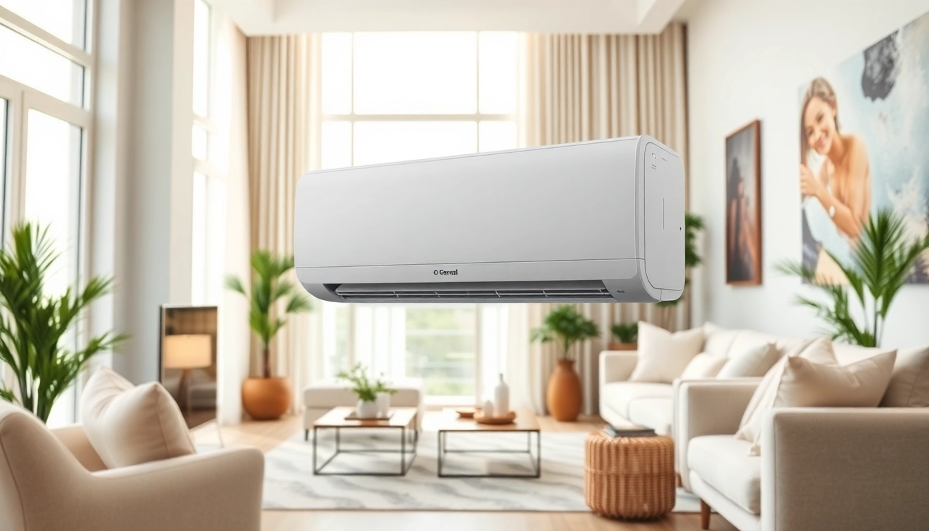 Highlighting O General ac Dubai in a stylish living room, showcasing modern cooling solutions.