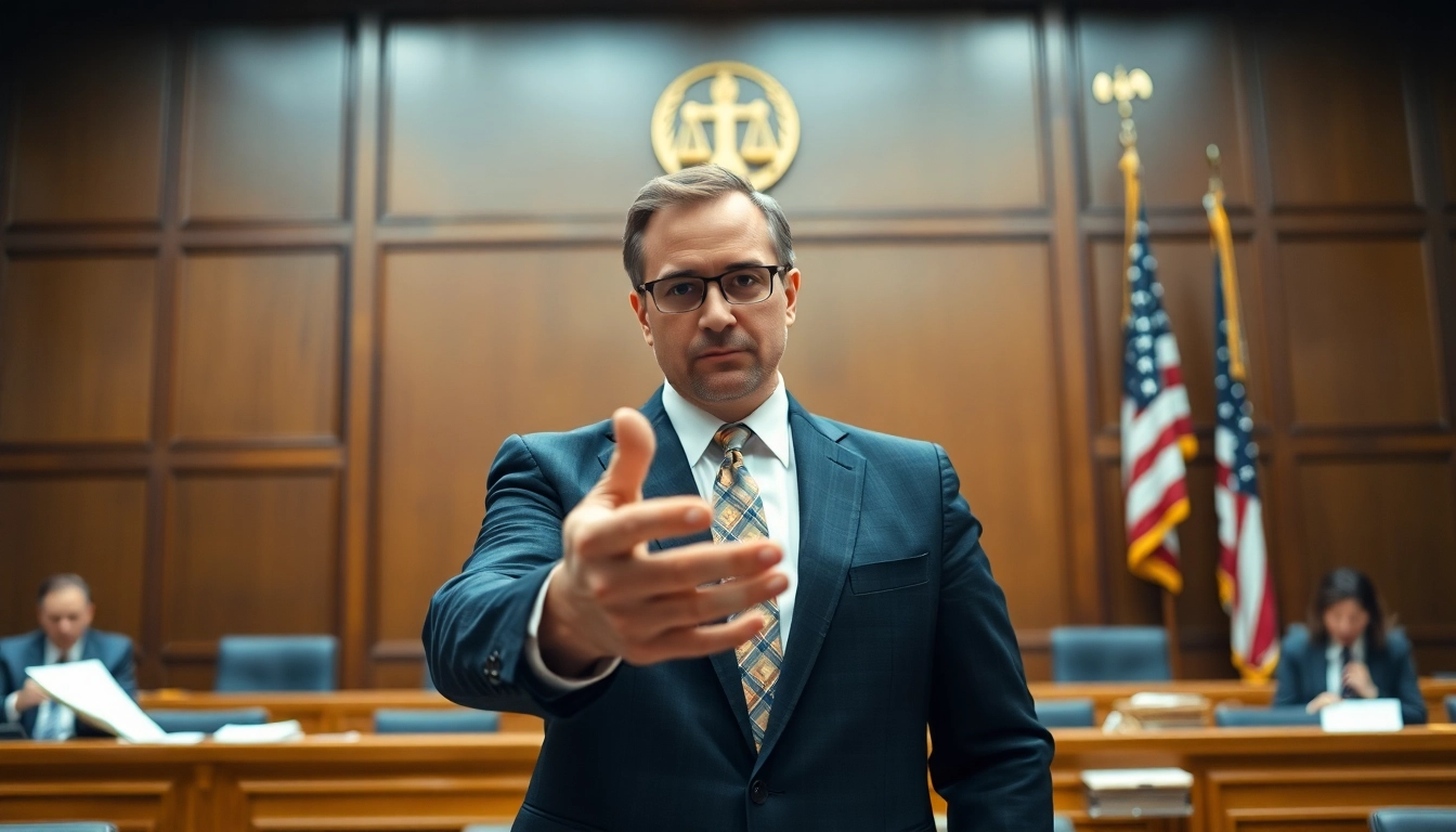 Engaged Tampa Criminal Defense Attorney passionately presents a case in courtroom setting.