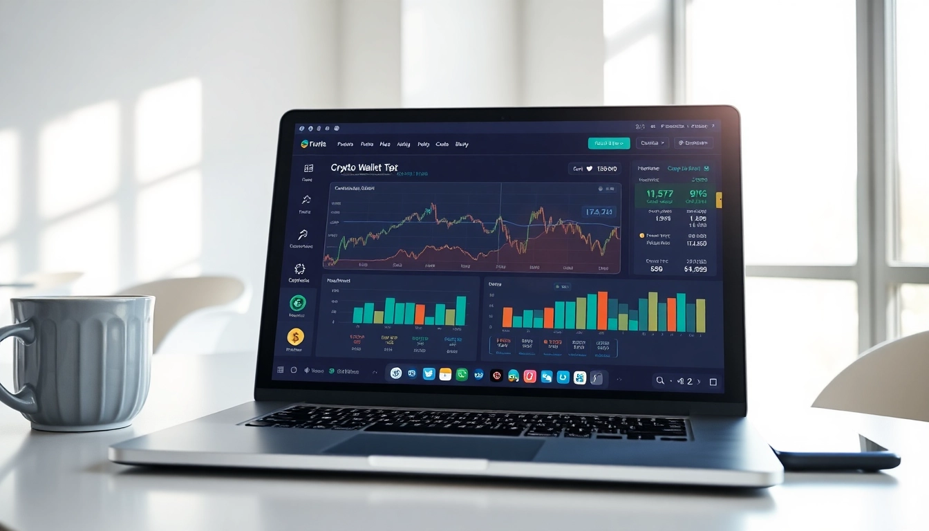 Engage with the guarda wallet interface on a sleek laptop in a modern workspace.