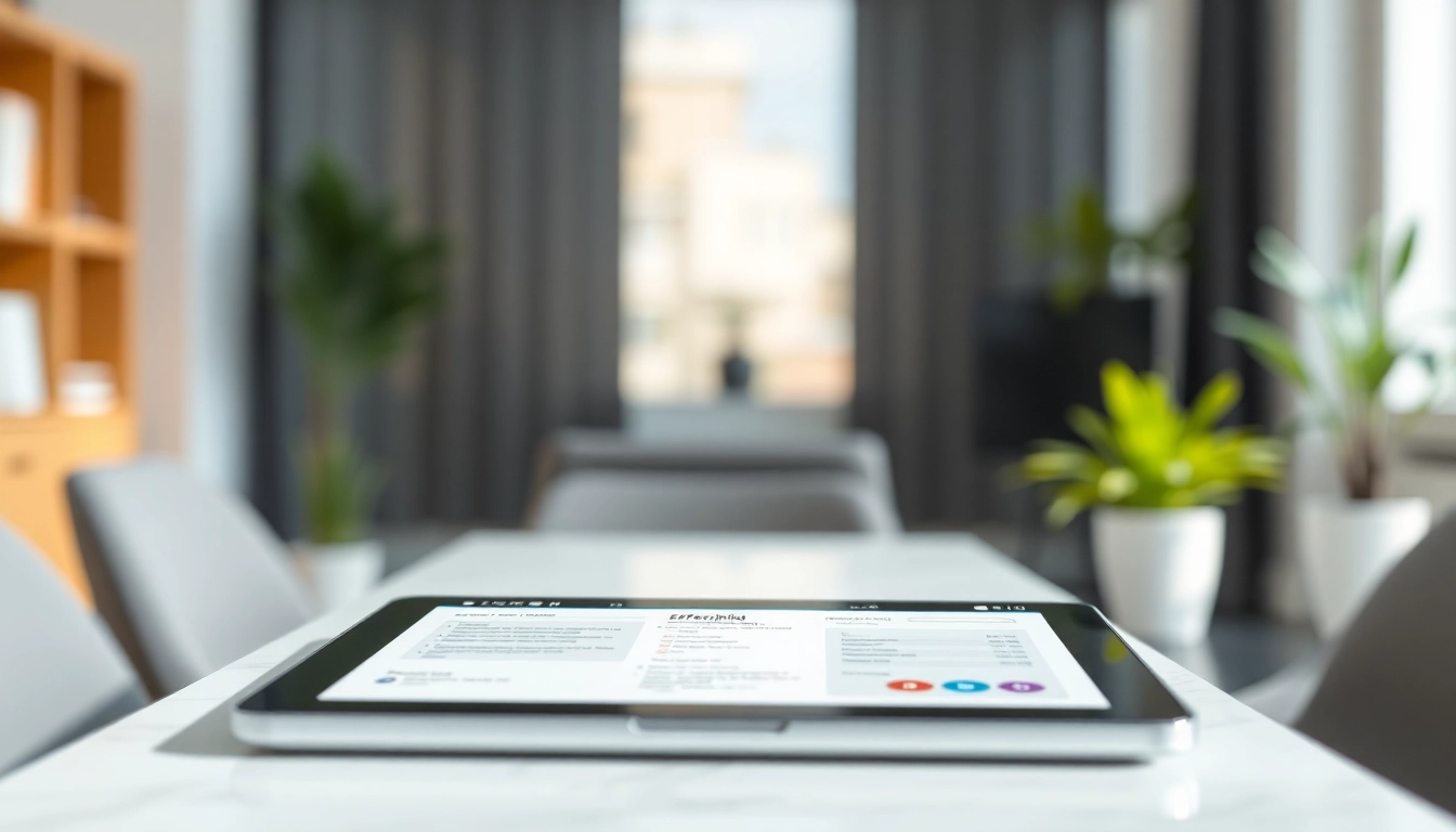 Showcasing an ePrescription app development interface on a tablet in a bright office space.