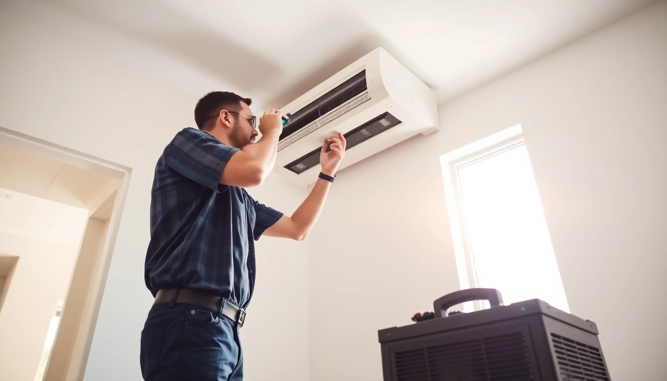 Expert technician repairing scottsdale ac in a modern home setting with bright lighting.