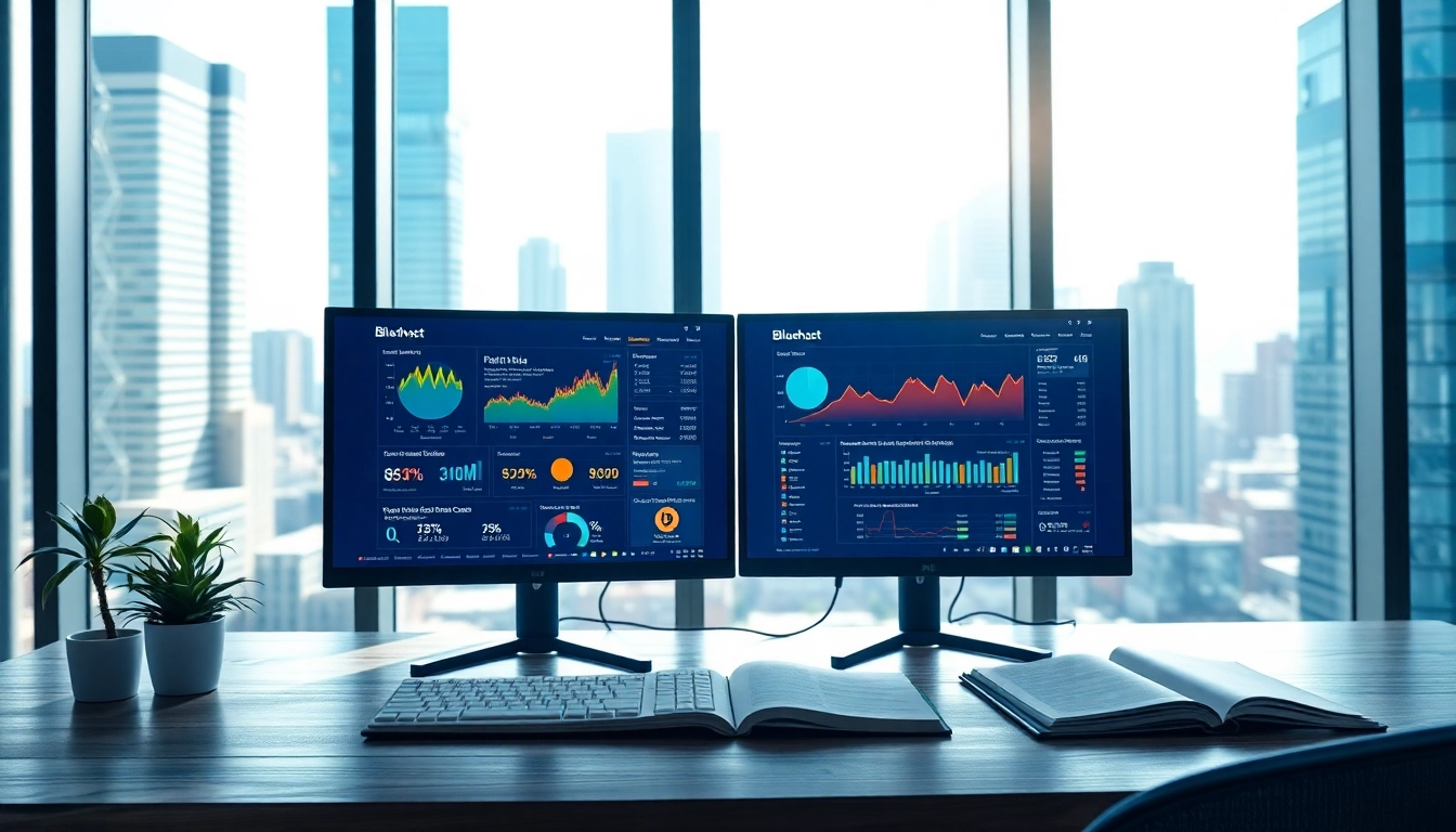 Optimize your website with Bluehost through a modern web hosting setup showcasing performance metrics.