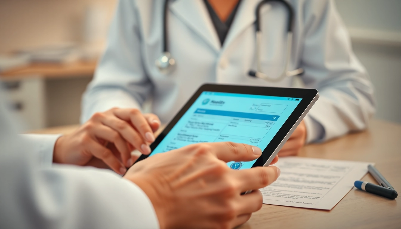 Compare eprescribing vs traditional prescribing in a modern healthcare setting with a doctor using a tablet.